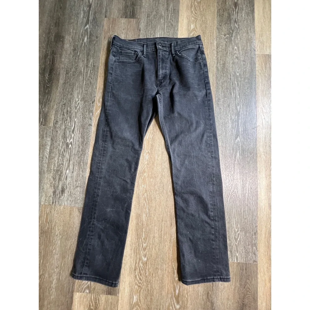 Levi's 513 Slim Straight Jeans Mens 32x32 Black Faded Denim Pants